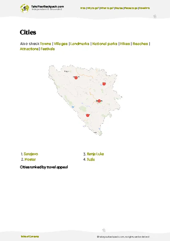 example page 6 from our offline Travel Guide for Bosnia and Herzegovina